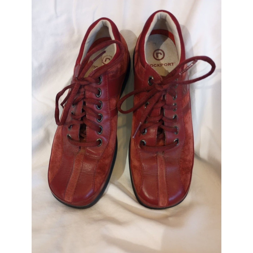 Rockport Red Suede & Leather Lace Up Oxfords Women s Size 7